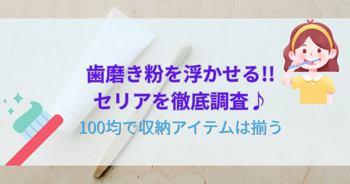 歯磨き粉を浮かせる!!セリアを徹底調査♪100均で収納アイテムは揃う